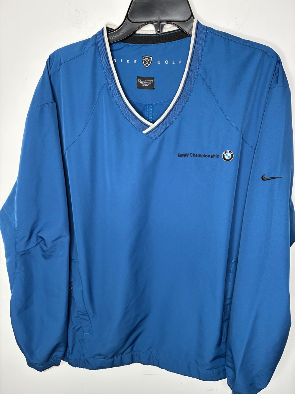 Nike VNTG Y2K Era BMW Championship Performance V-Neck Pullover Jacket - Blue M